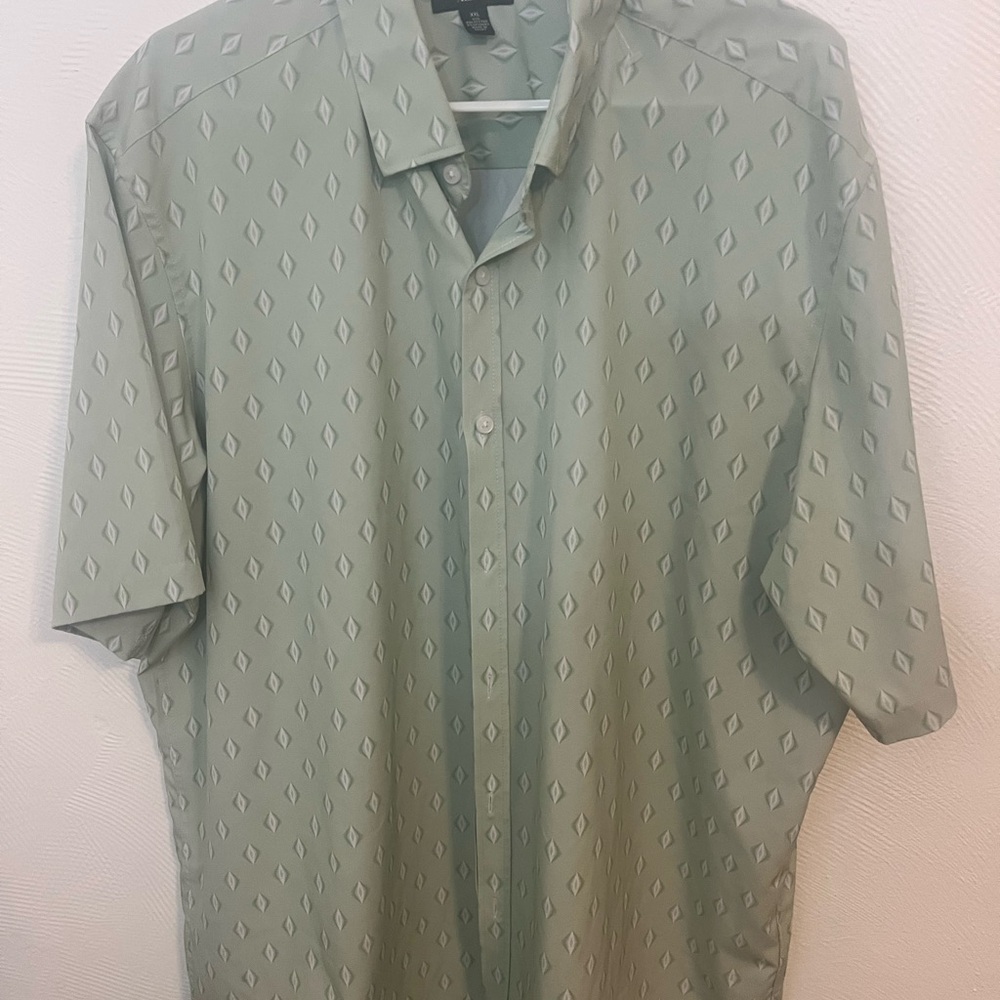 Alfani Textured Sage Green Button Down Shirt